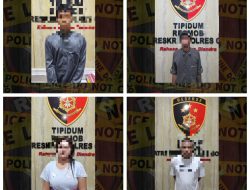 Kerja Cepat, Unit Resmob Polres Gowa Amankan Empat Terduga Pelaku Pencurian dan Penadaran di Makassar