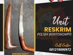 Unit Reskrim Polsek Bontonompo Amankan Remaja Bawa Sajam di Tengah Patroli Malam