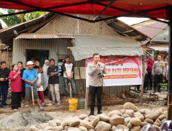 Kapolres Gowa Pimpin Peletakan Batu Pertama Program Bedah Rumah Sinergitas Kamtibmas