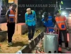 Dishub Makassar Kerjakan Marka Jalan yang Buram